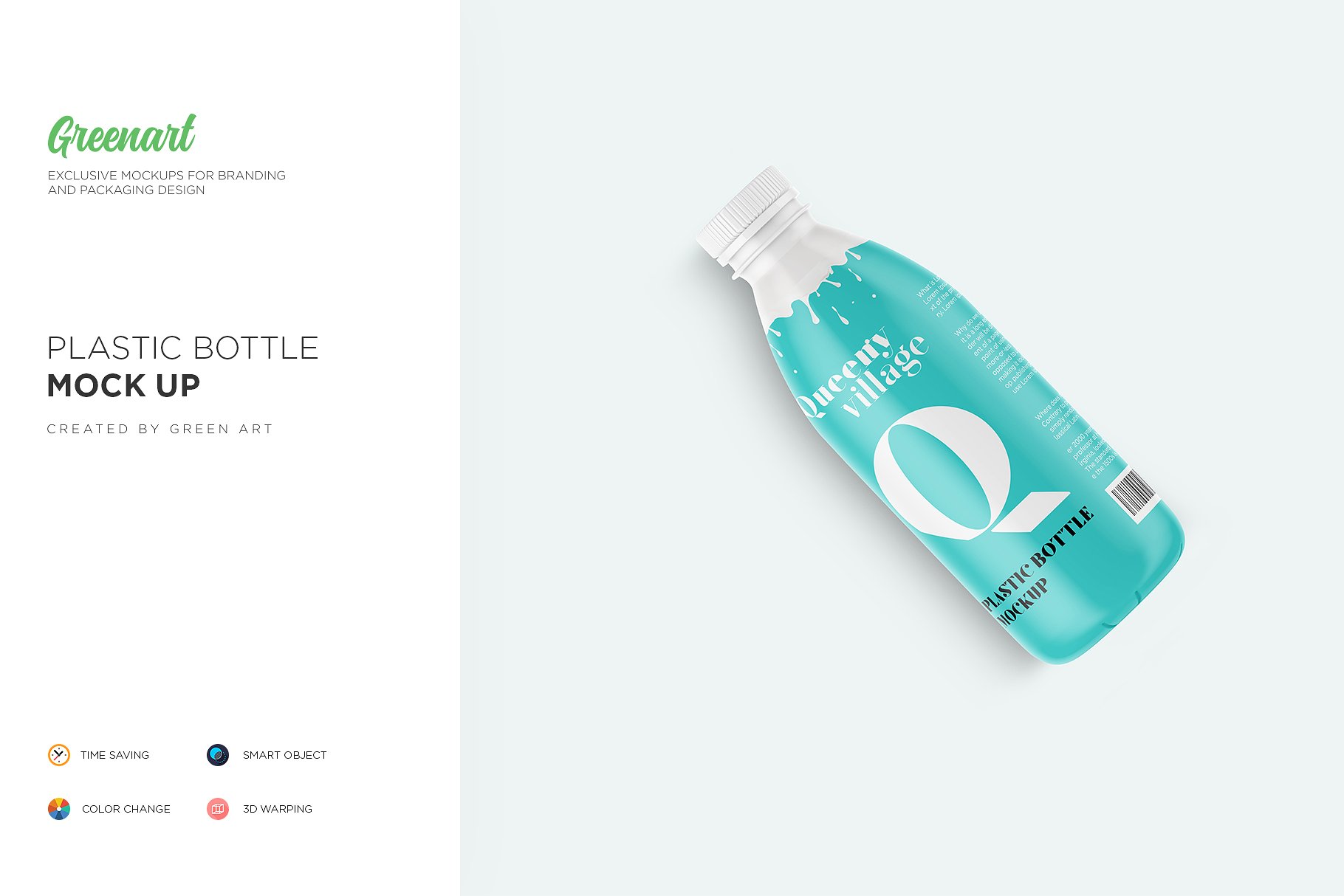 哑光塑料瓶饮料瓶样机 Matte Plastic Bottle Mockup_img_2