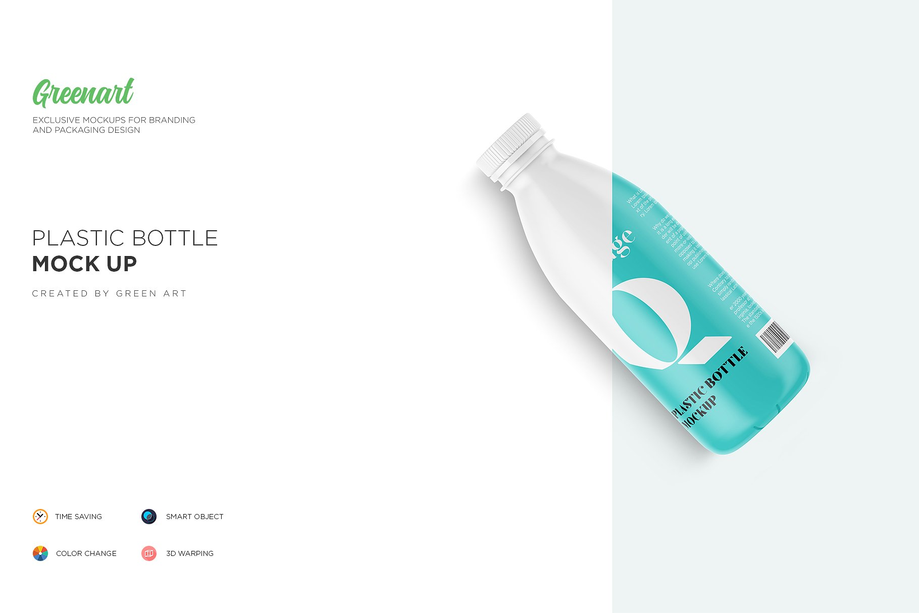 哑光塑料瓶饮料瓶样机 Matte Plastic Bottle Mockup_img_2