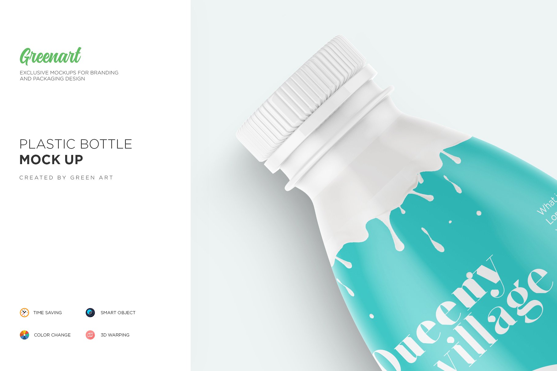 哑光塑料瓶饮料瓶样机 Matte Plastic Bottle Mockup_img_2