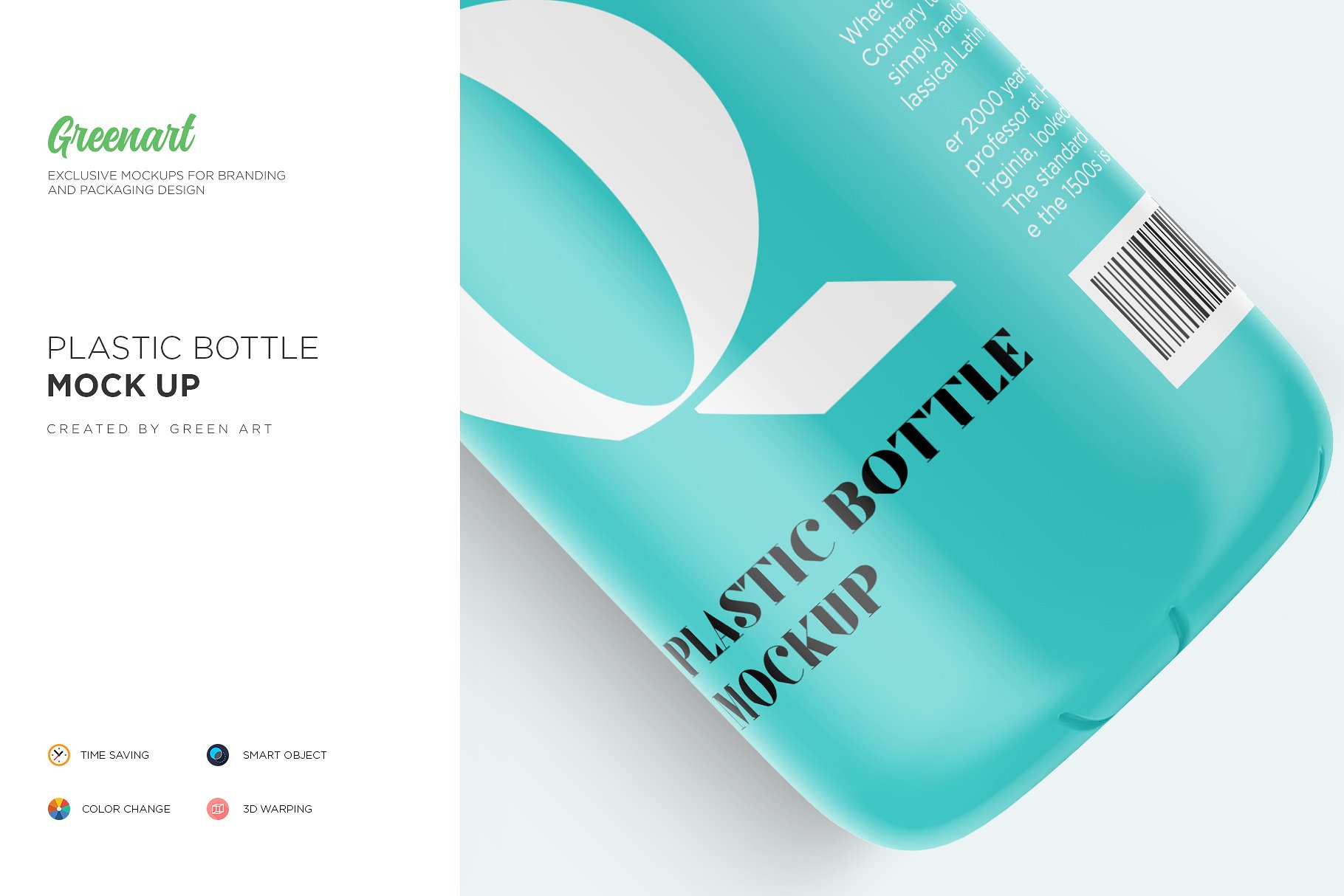 哑光塑料瓶饮料瓶样机 Matte Plastic Bottle Mockup_img_2