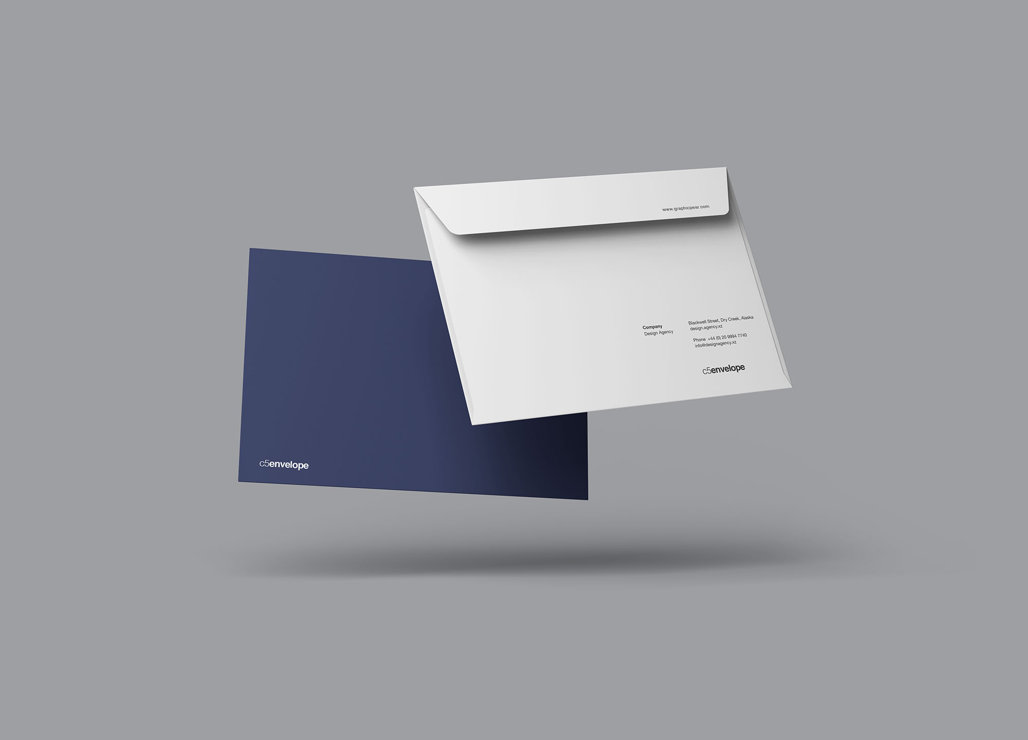 7种不同视图的高级C5信封样机 7 Different Views Advanced C5 Envelope Mockup_img_2
