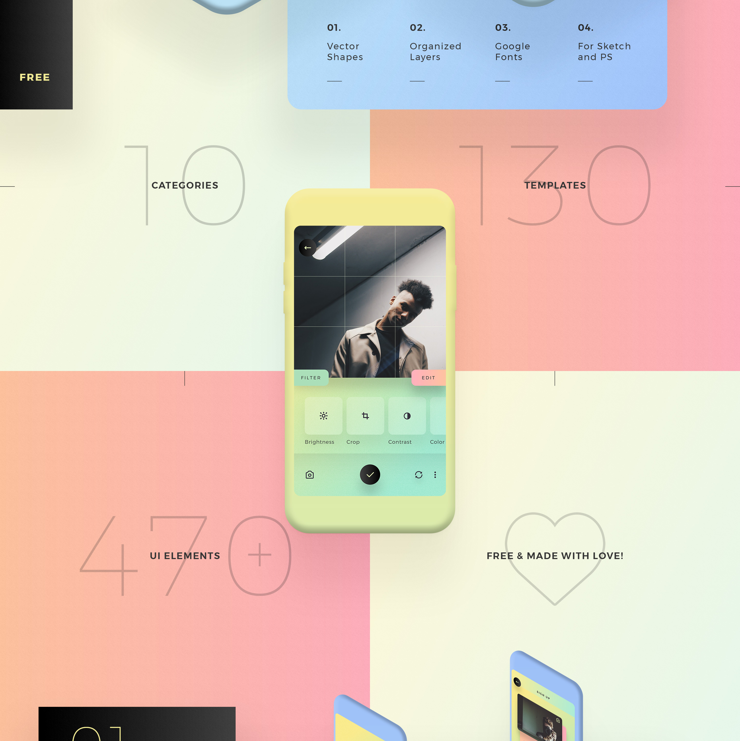 移动手机音乐播放器社交APP UI工具包 Mobile Phone Music Player APP UI Tool Kit_img_2