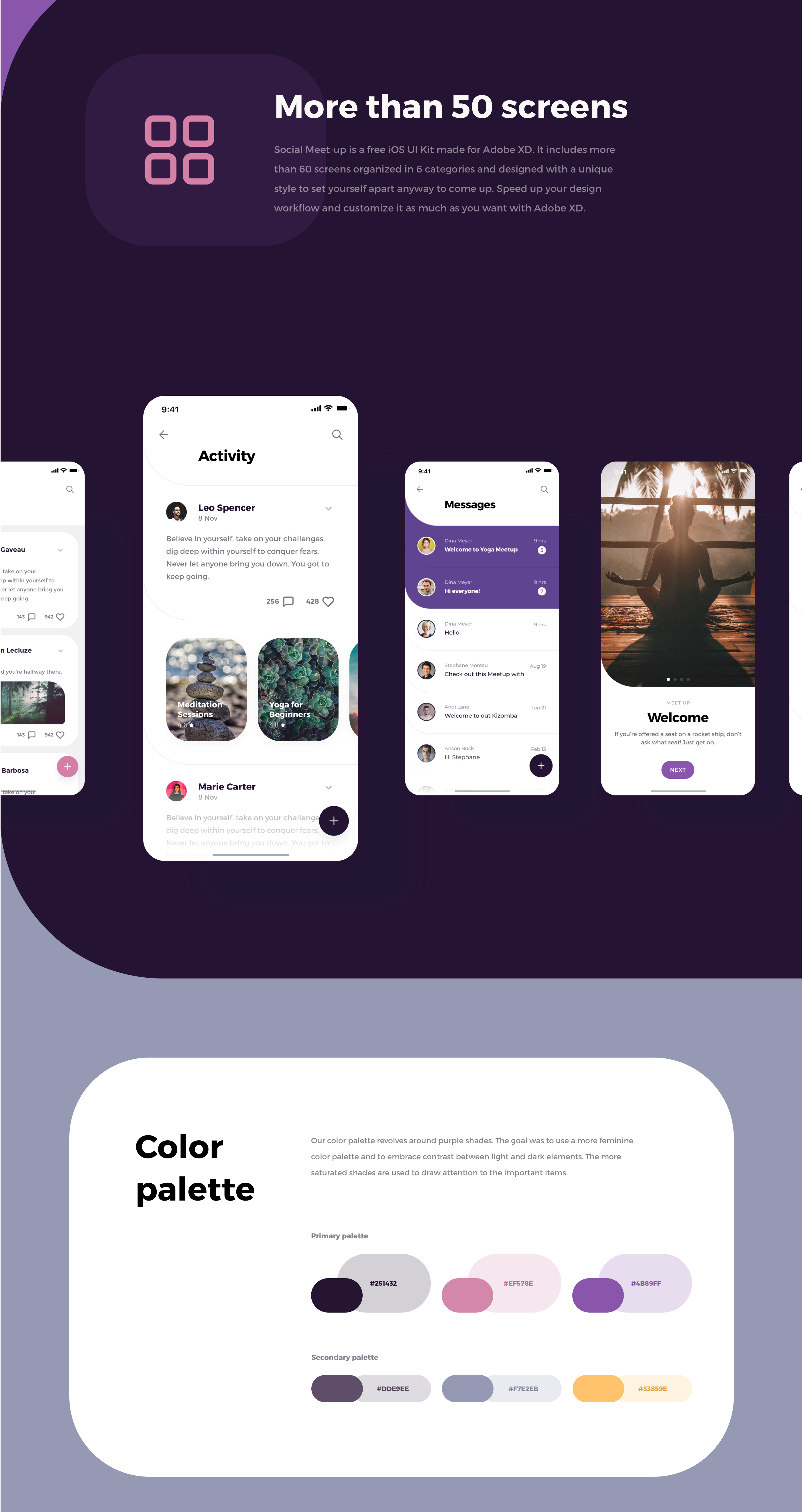 精美简约的社交媒体APP UI套件 Beautiful And Simple Social Meet Up UI Kit_img_2