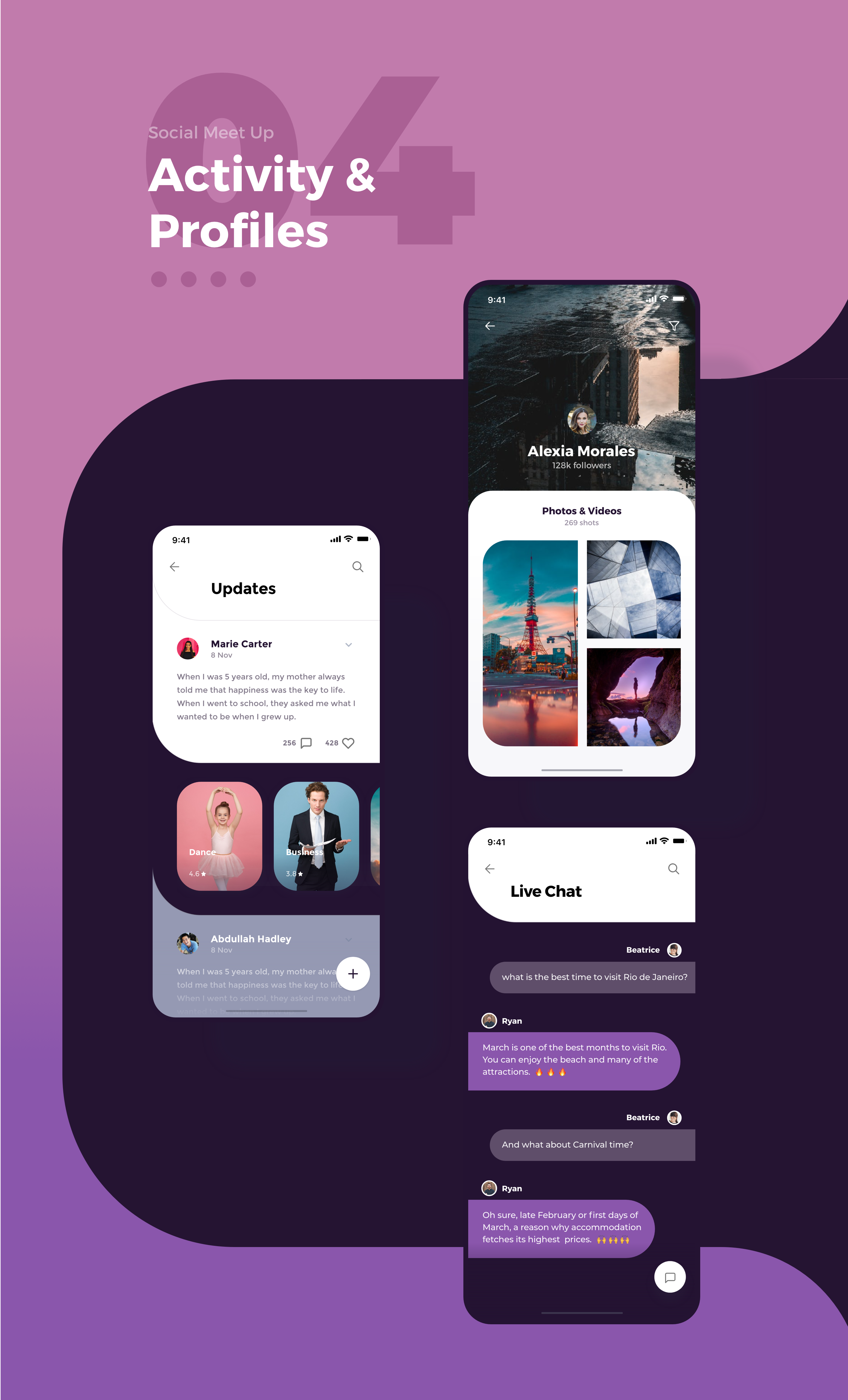 精美简约的社交媒体APP UI套件 Beautiful And Simple Social Meet Up UI Kit_img_2