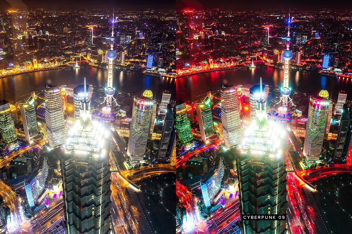 10款朋克效果的城市夜景Lightroom预设 10 Cyberpunk Lightroom Presets LUTs_img_2