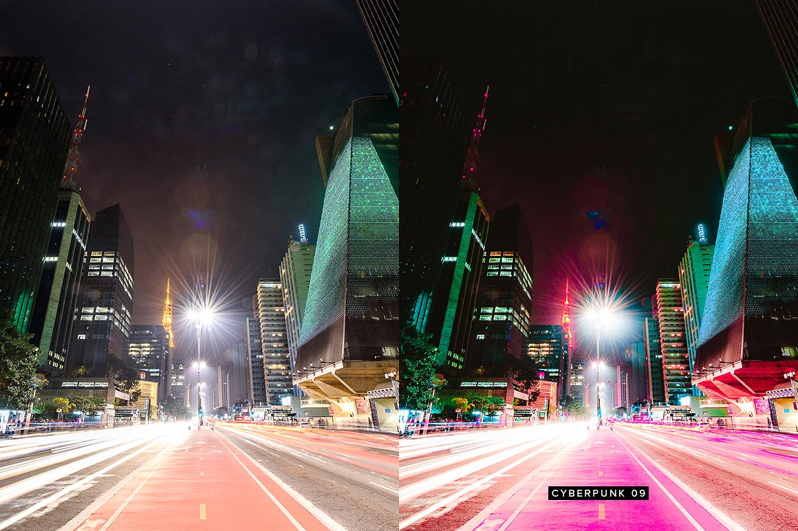 10款朋克效果的城市夜景Lightroom预设 10 Cyberpunk Lightroom Presets LUTs_img_2