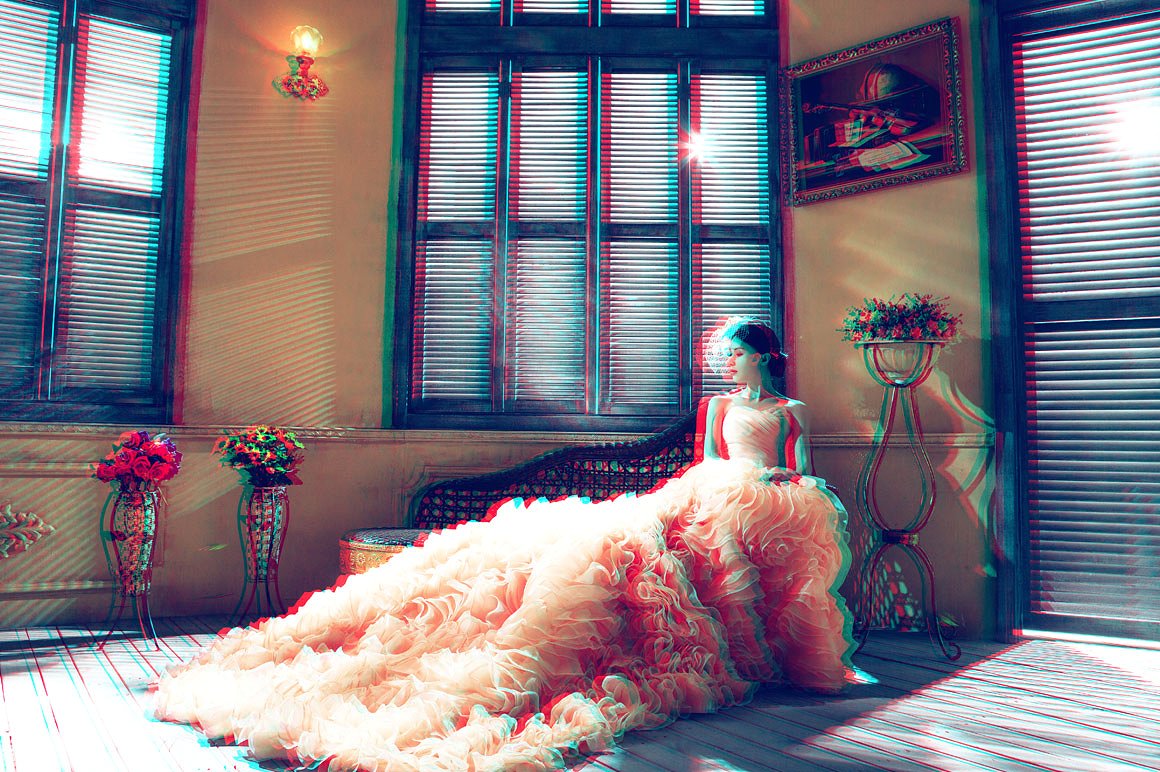 照片红青色3D浮雕效果的PS动作 3D Red Cyan Anaglyph Photoshop Actions_img_2