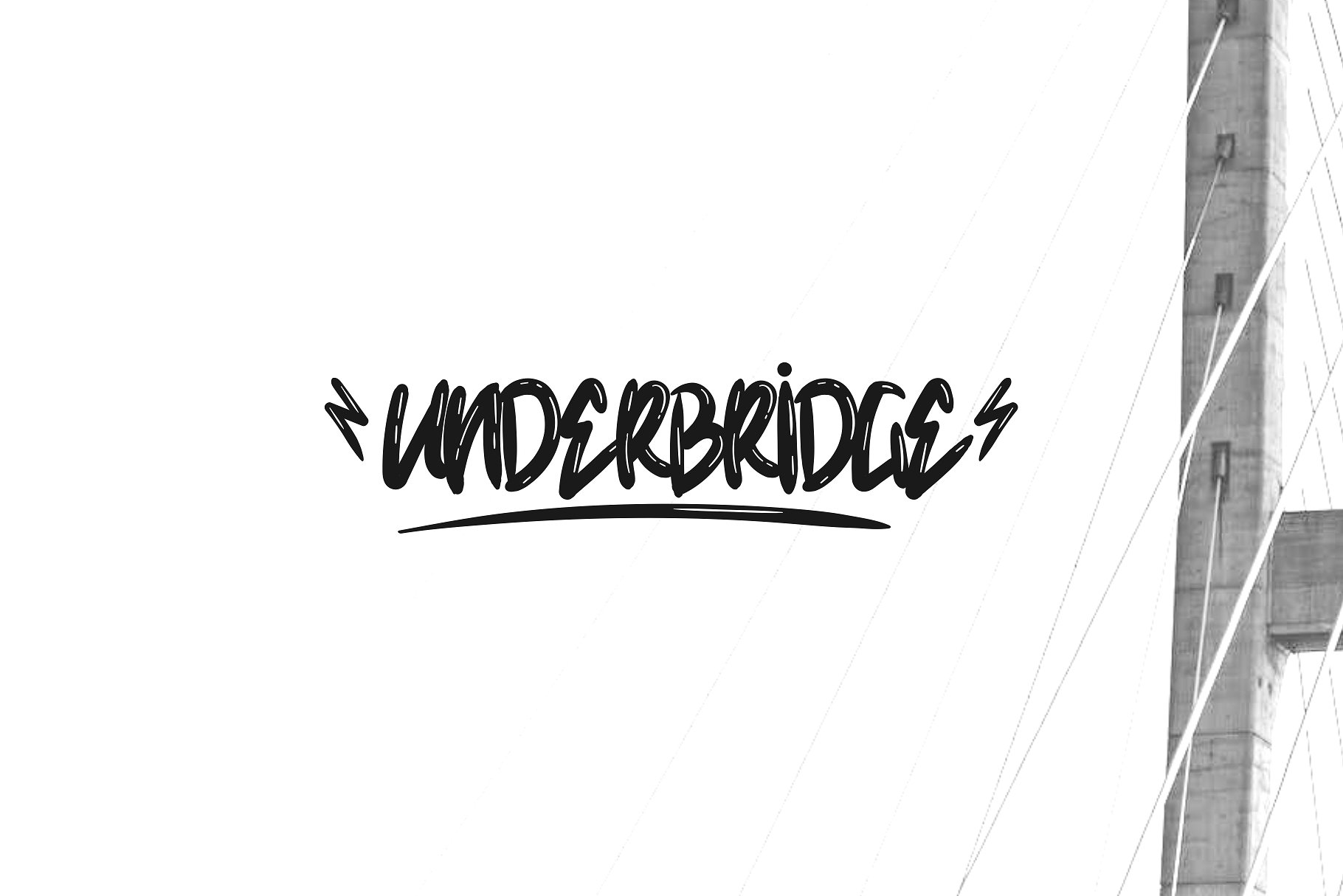 狂野手写风格的书法字体 Underbridge Dirty Font_img_2