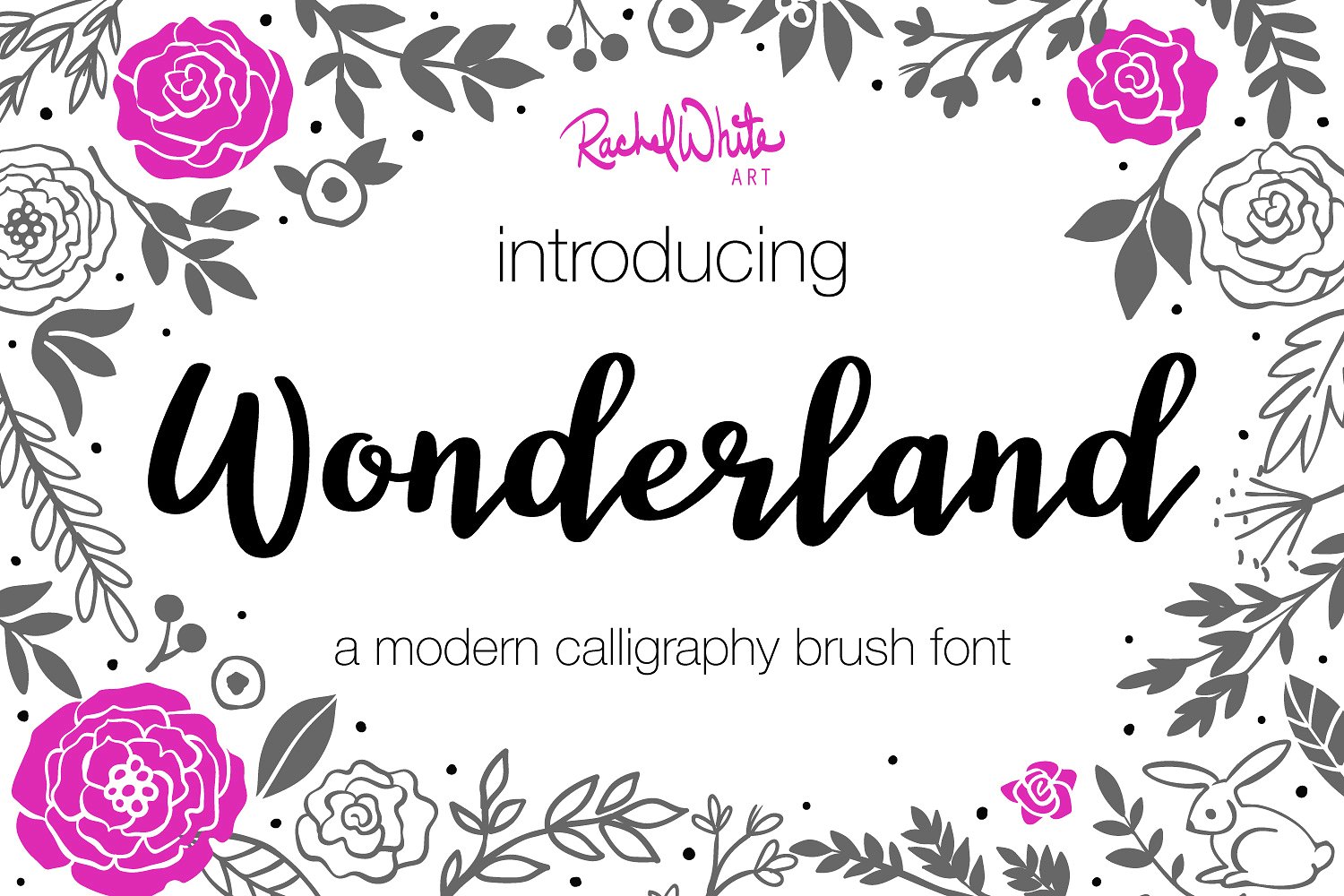 现代飘逸的手写书法字体 Wonderland Modern Calligraphy Font_img_2