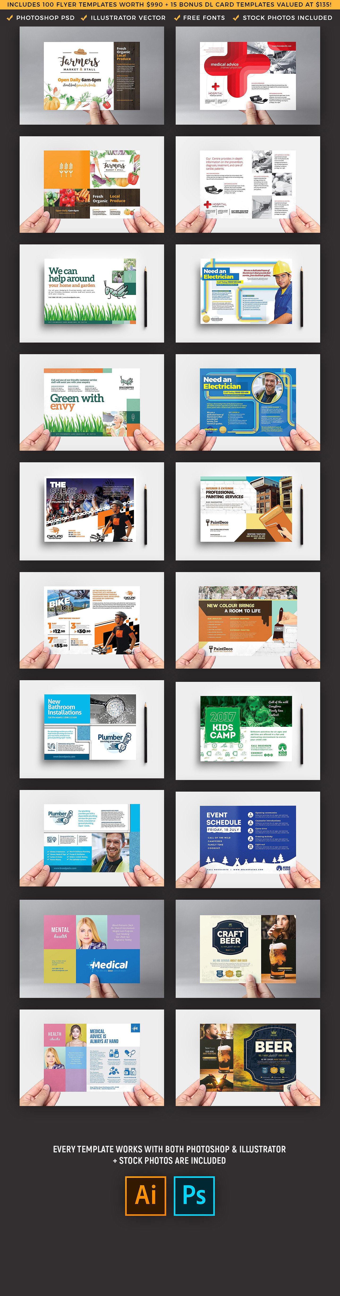 超级实用的100多款双面的产品促销宣传单页模板 100+ Flyer Templates Bundle[4.0G]_img_2