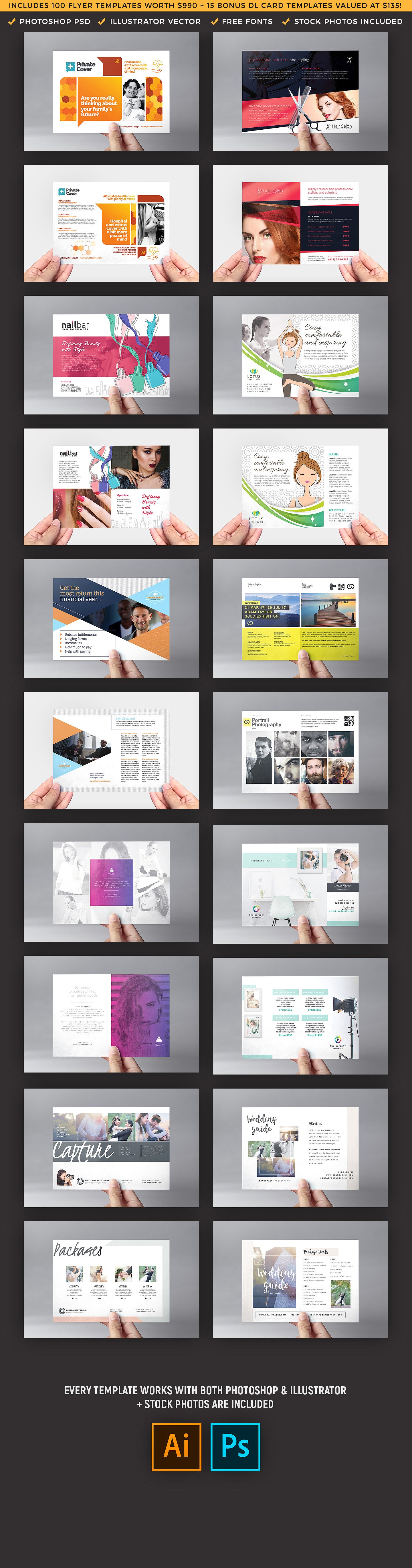 超级实用的100多款双面的产品促销宣传单页模板 100+ Flyer Templates Bundle[4.0G]_img_2