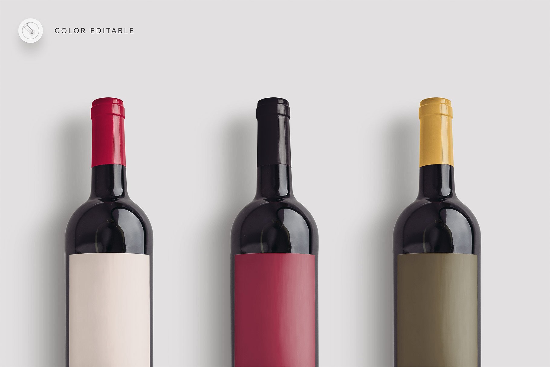 高端葡萄酒瓶酒杯和礼品袋PSD样机 Wine Bottle Glass Bag PSD Mockup_img_2