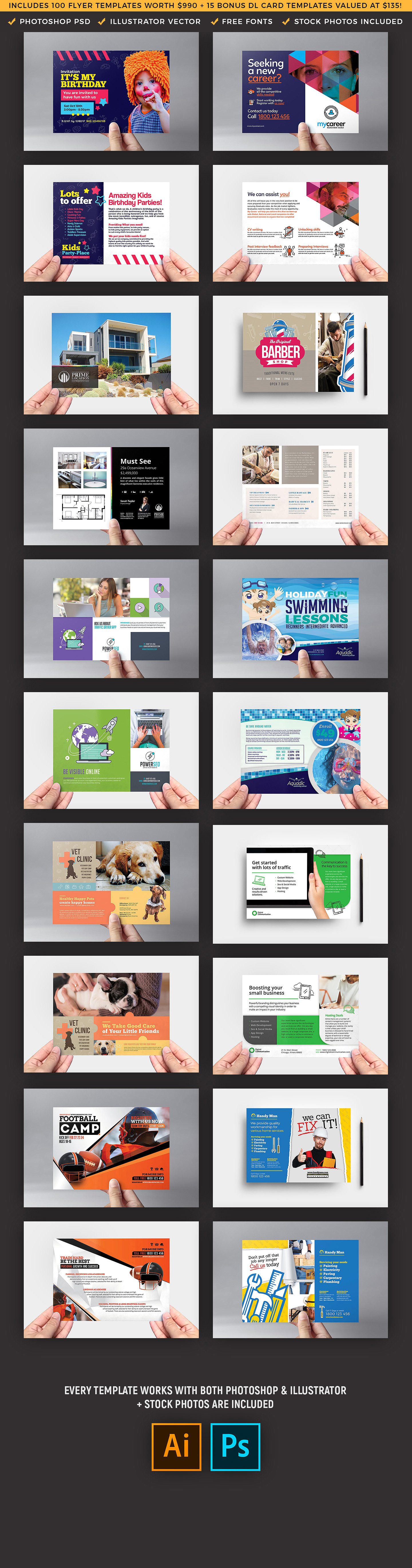 超级实用的100多款双面的产品促销宣传单页模板 100+ Flyer Templates Bundle[4.0G]_img_2