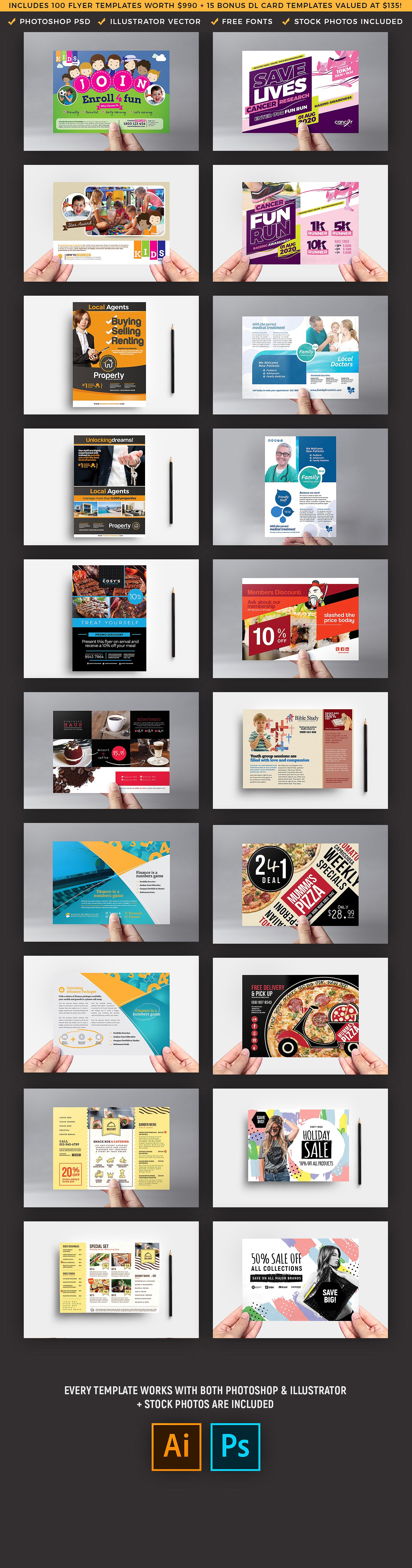 超级实用的100多款双面的产品促销宣传单页模板 100+ Flyer Templates Bundle[4.0G]_img_2