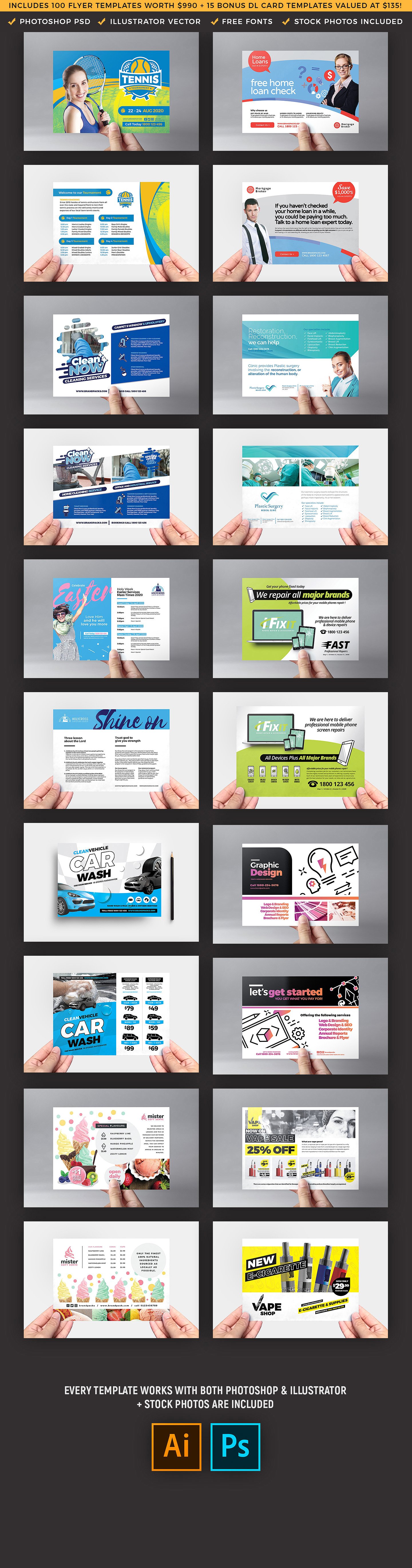 超级实用的100多款双面的产品促销宣传单页模板 100+ Flyer Templates Bundle[4.0G]_img_2