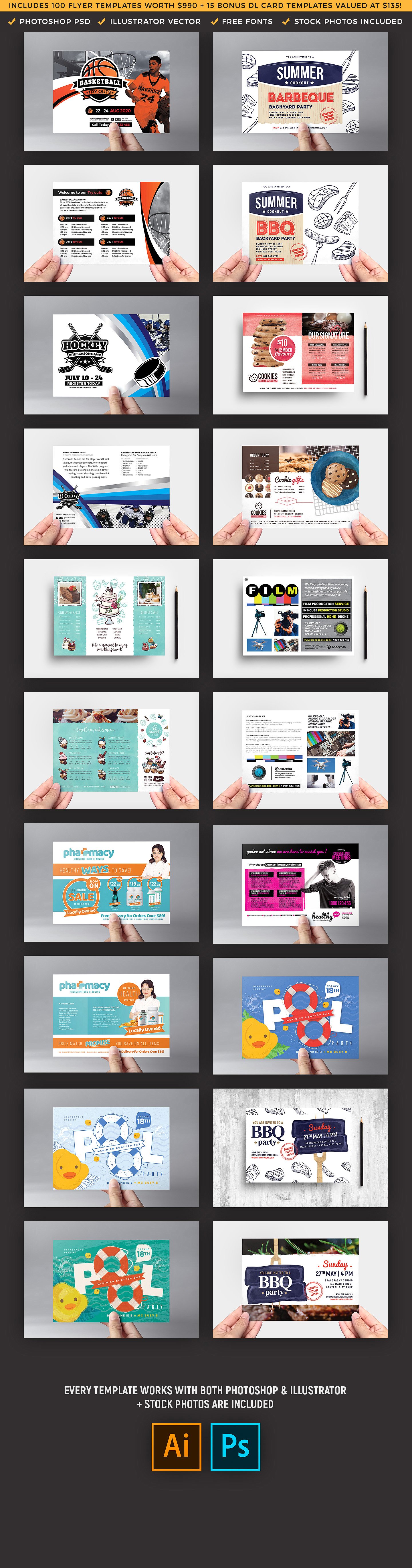 超级实用的100多款双面的产品促销宣传单页模板 100+ Flyer Templates Bundle[4.0G]_img_2