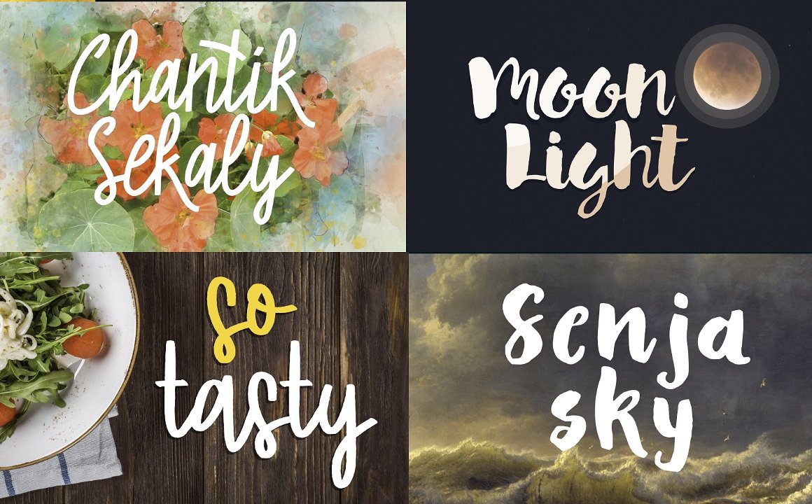 20种手写飘逸的卡通字体 20 Handwritten Flowing Cartoon Fonts_img_2