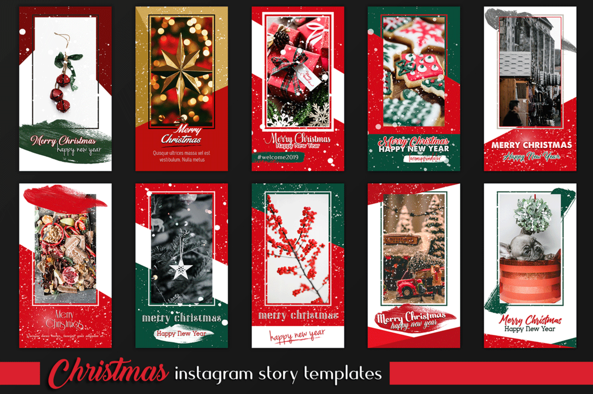 圣诞节和新年Instagram故事卡片模板套装 Christmas Instagram & Card Bundle_img_2