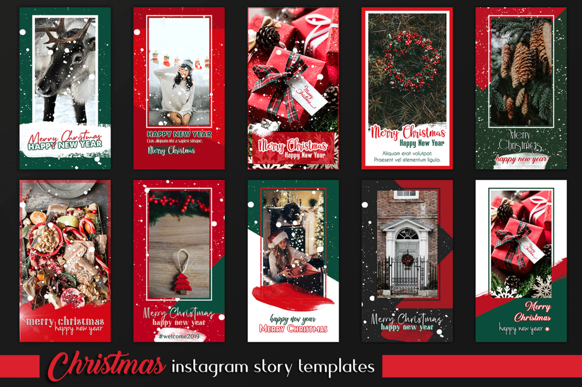 圣诞节和新年Instagram故事卡片模板套装 Christmas Instagram & Card Bundle_img_2