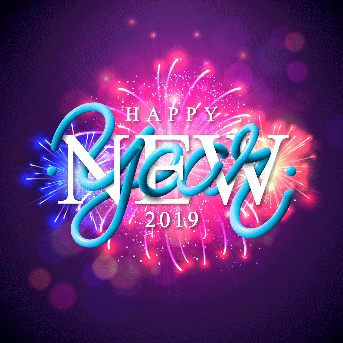 2019新年3D立体字体模板 2019 New Year 3D Stereo Font Template_img_2