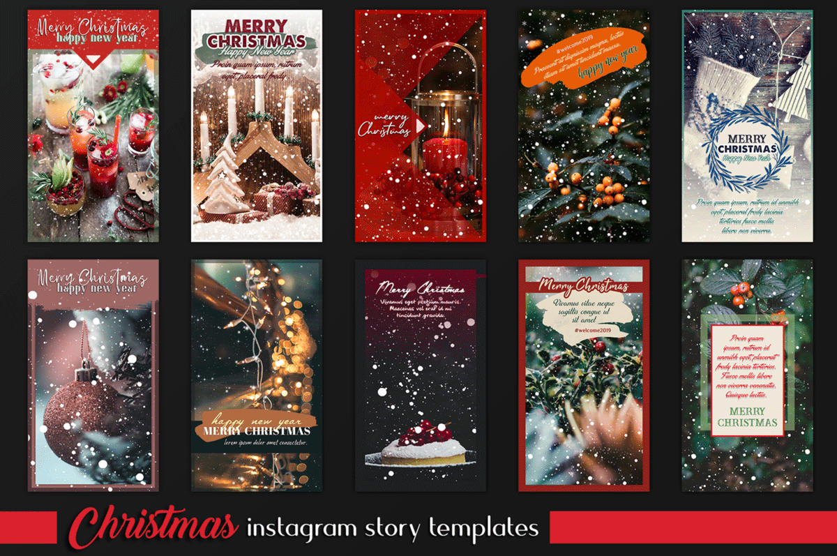 圣诞节和新年Instagram故事卡片模板套装 Christmas Instagram & Card Bundle_img_2