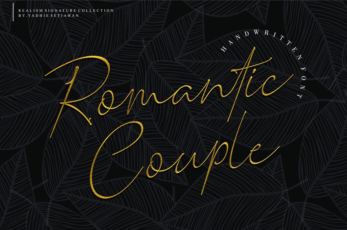 浪漫优雅的情侣签名字体 Romantic Elegant Couple Signing Font_img_2