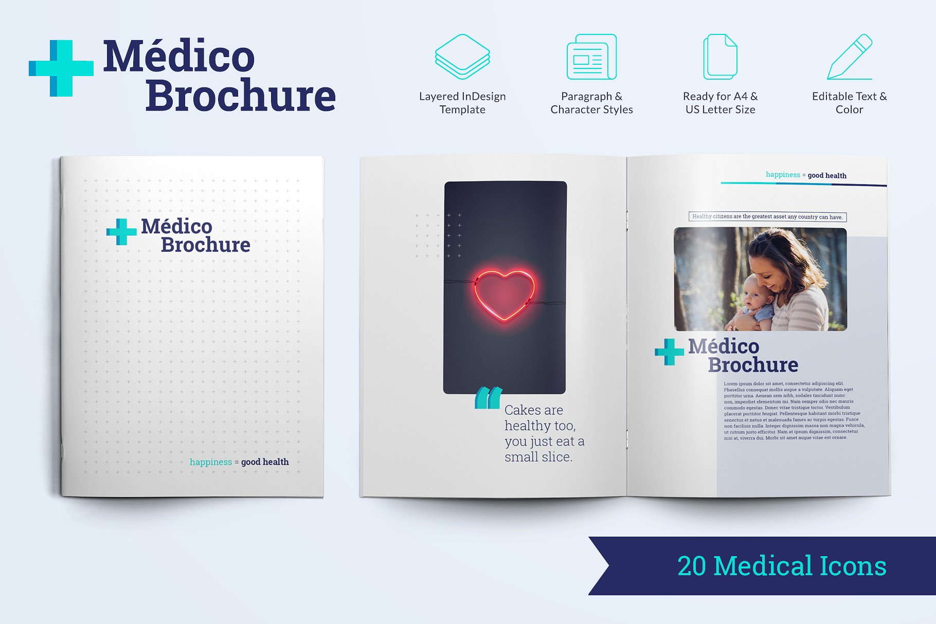 现代简约的医疗服务画册模板 Medico Brochure Template_img_2
