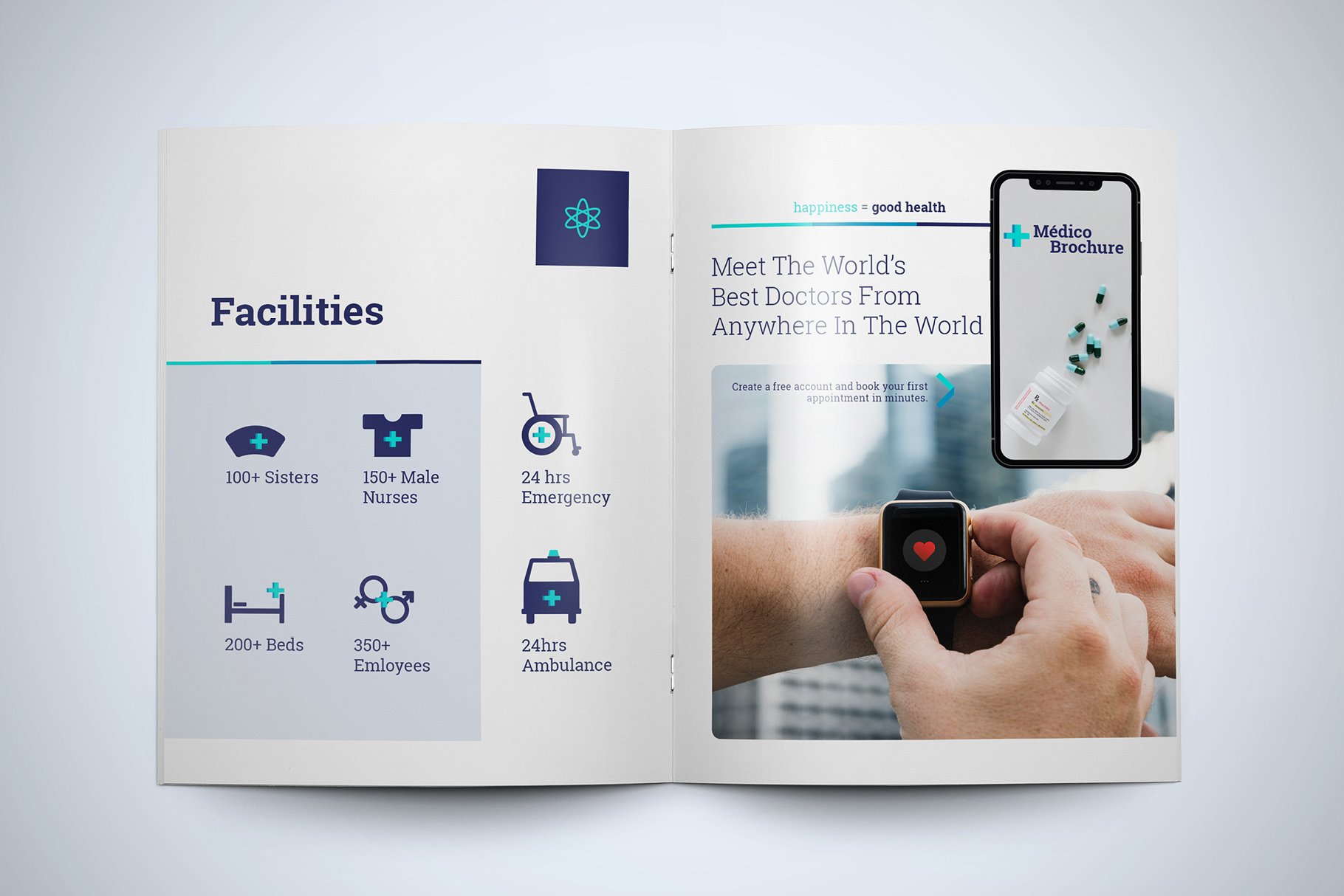现代简约的医疗服务画册模板 Medico Brochure Template_img_2