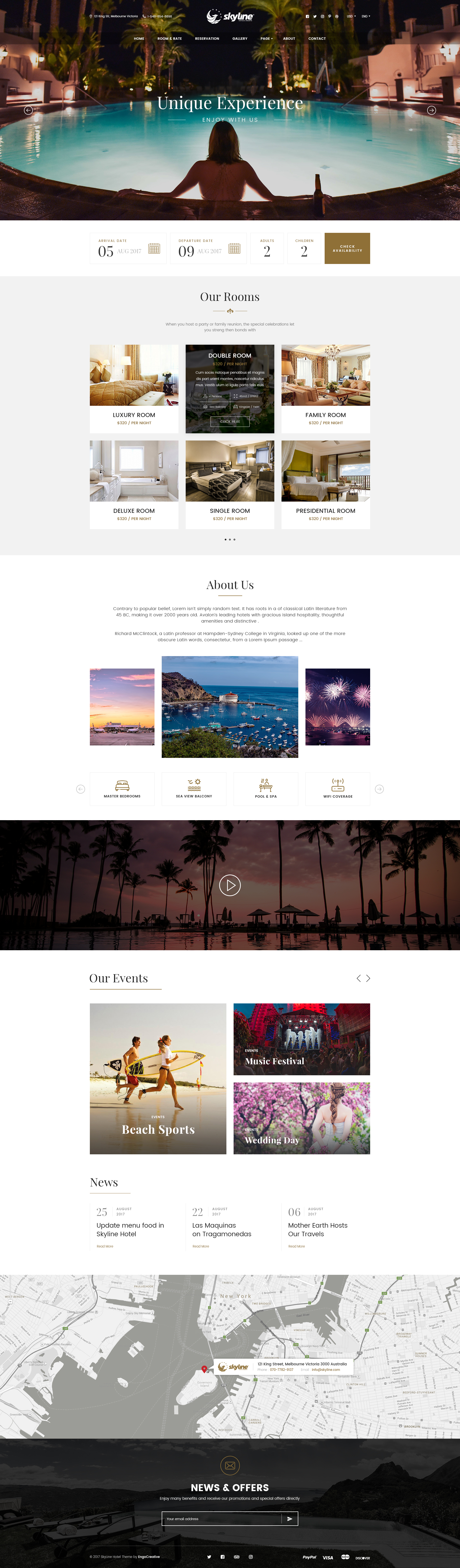 有吸引力的和现代的假日酒店网站模板 Attractive And Modern Holiday Hotel Website Template_img_2