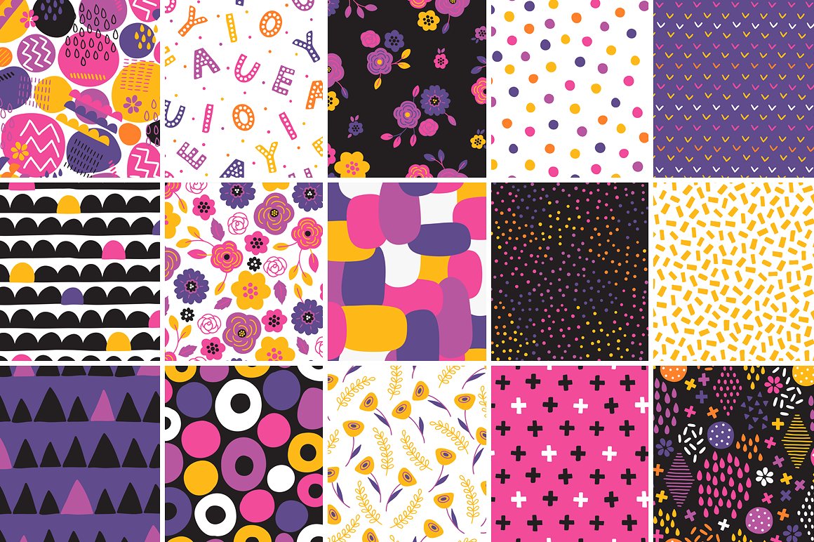 75种抽象的矢量几何图案 75 Abstract Seamless Patterns_img_2