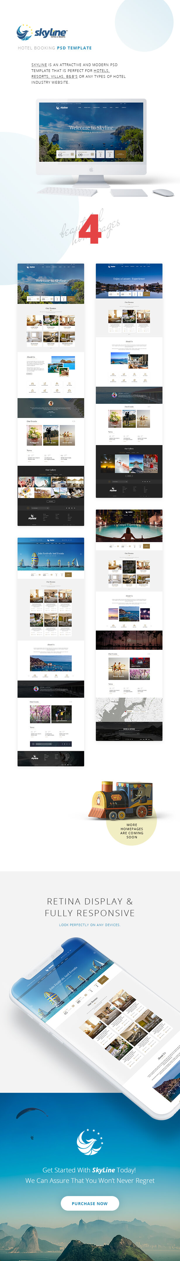 有吸引力的和现代的假日酒店网站模板 Attractive And Modern Holiday Hotel Website Template_img_2