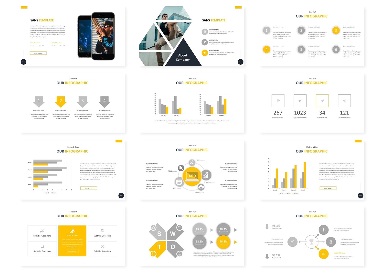 几何图形分割布局的企业介绍幻灯片模板 Corporate Presentation Slide Template For Geometric Segmentation Layout_img_2