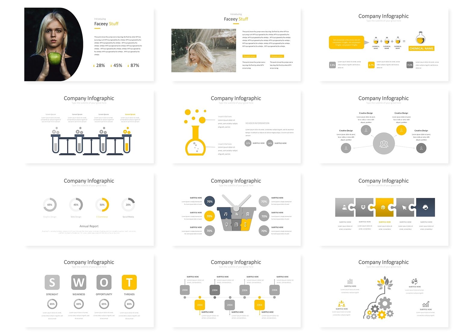 新鲜明亮黄色系多用途的个人介绍幻灯片模板 Fresh Bright Yellow Multipurpose Personal Presentation Slide Template_img_2