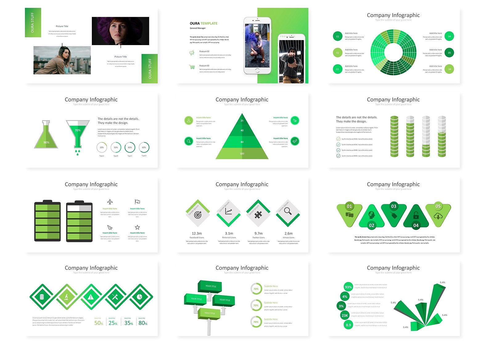 新鲜明亮绿色系多用途的公司介绍幻灯片模板 Fresh Bright Green Multipurpose Personal Presentation Slide Template_img_2