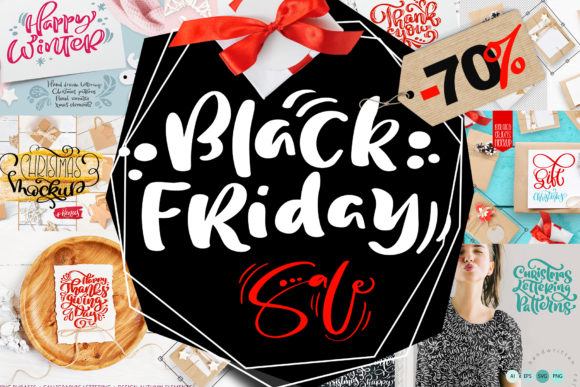 黑色星期五圣诞元素图案套装 Black Friday Christmas Bundle_img_2