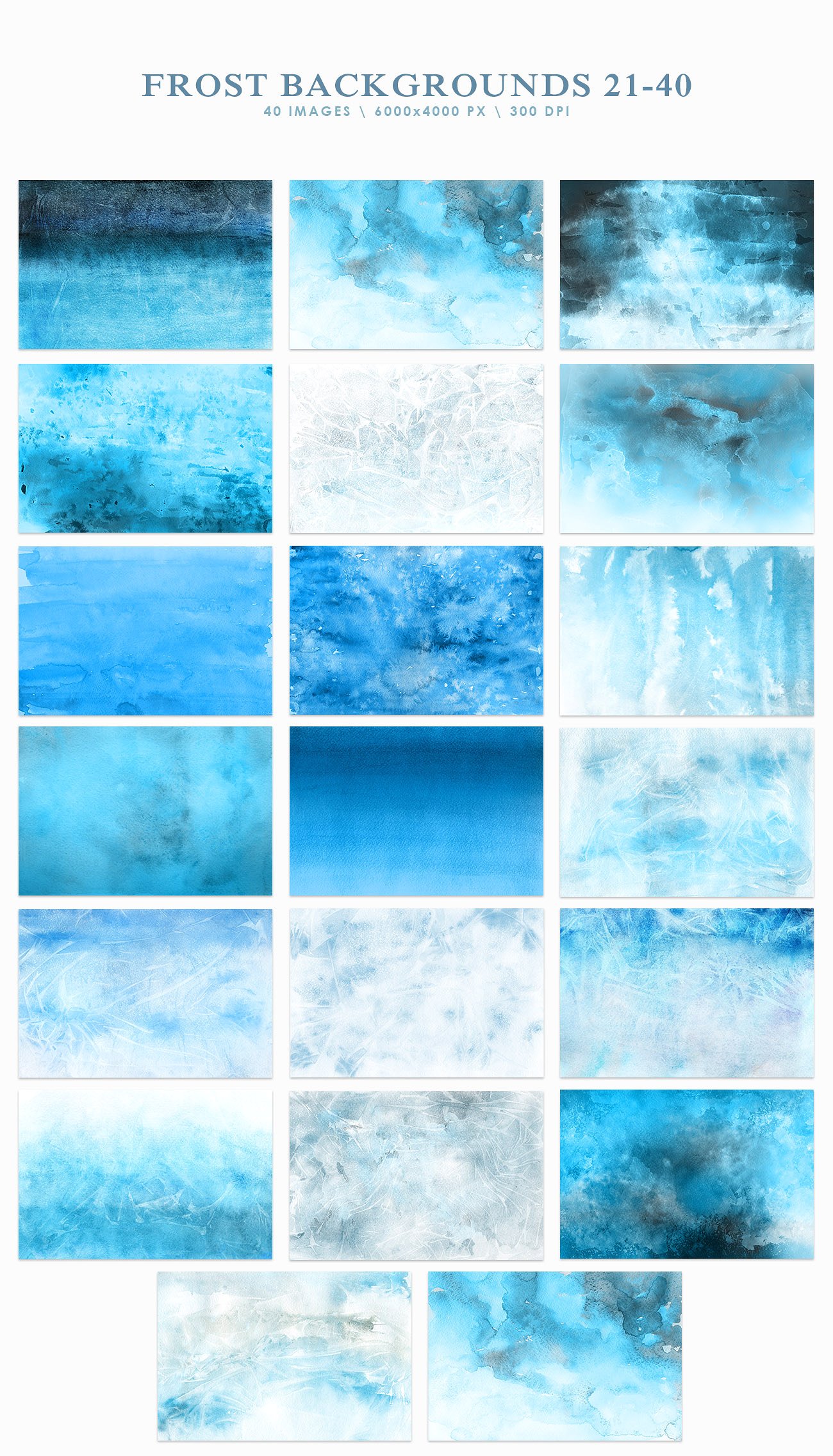 40款自然和现代冬季弗罗斯特水彩背景与纹理 40 Beautiful, Naturally And Modern Winter Frost Watercolor Backgrounds & Textures_img_2