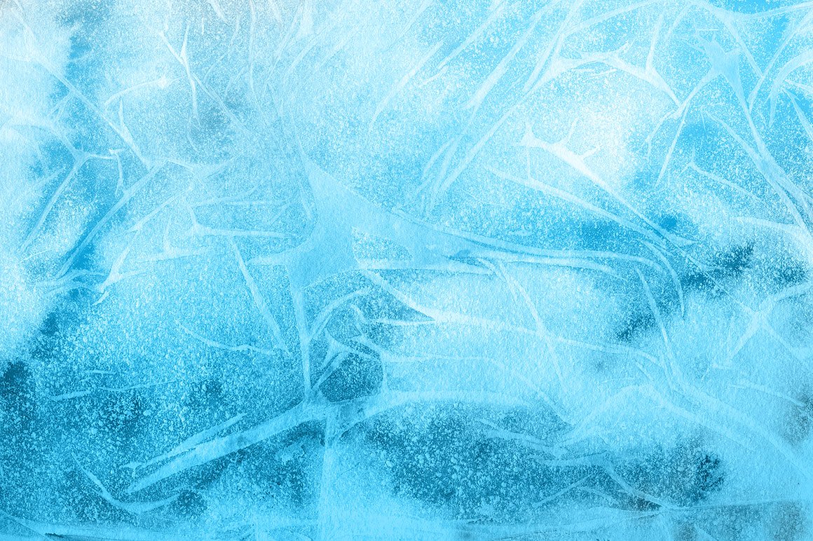 40款自然和现代冬季弗罗斯特水彩背景与纹理 40 Beautiful, Naturally And Modern Winter Frost Watercolor Backgrounds & Textures_img_2