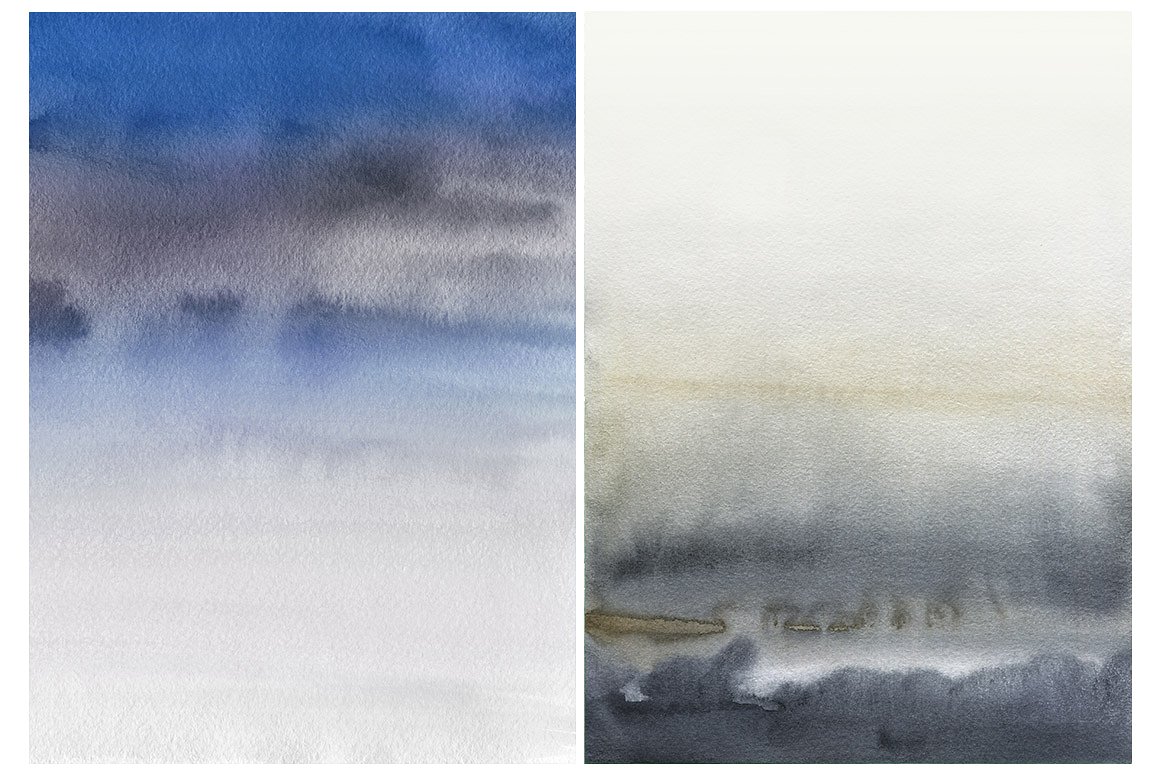 优雅自然的形状和柔和的色彩背景纹理 Natural Watercolor Ombre Backgrounds_img_2