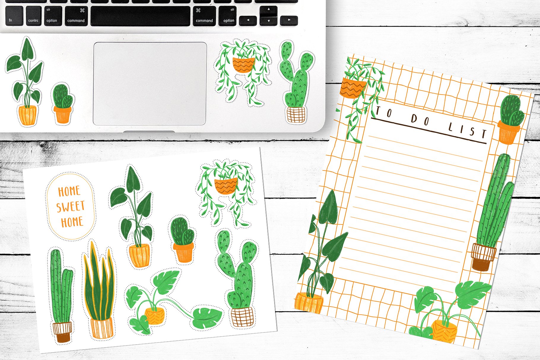 手绘室内花盆植物图案合集 Hand Drawn Indoor Flowerpot Plant Pattern Collection_img_2