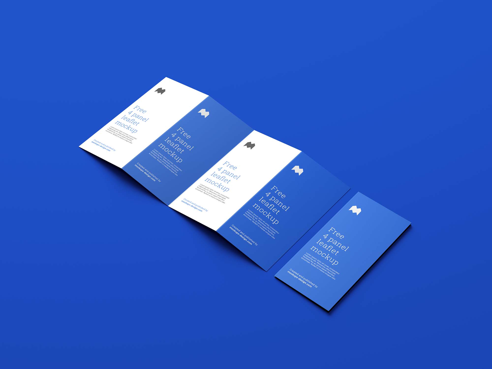 蓝色系简约的3折传单样机 Blue Minimalist 3 Fold Flyer Prototype_img_2