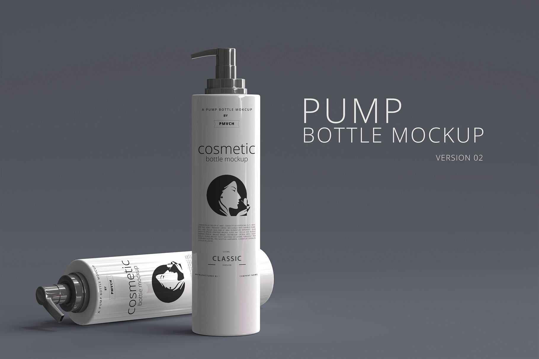 洗发水，油，乳膏化妆品瓶样机 Pump Bottle Mockup 01_img_2