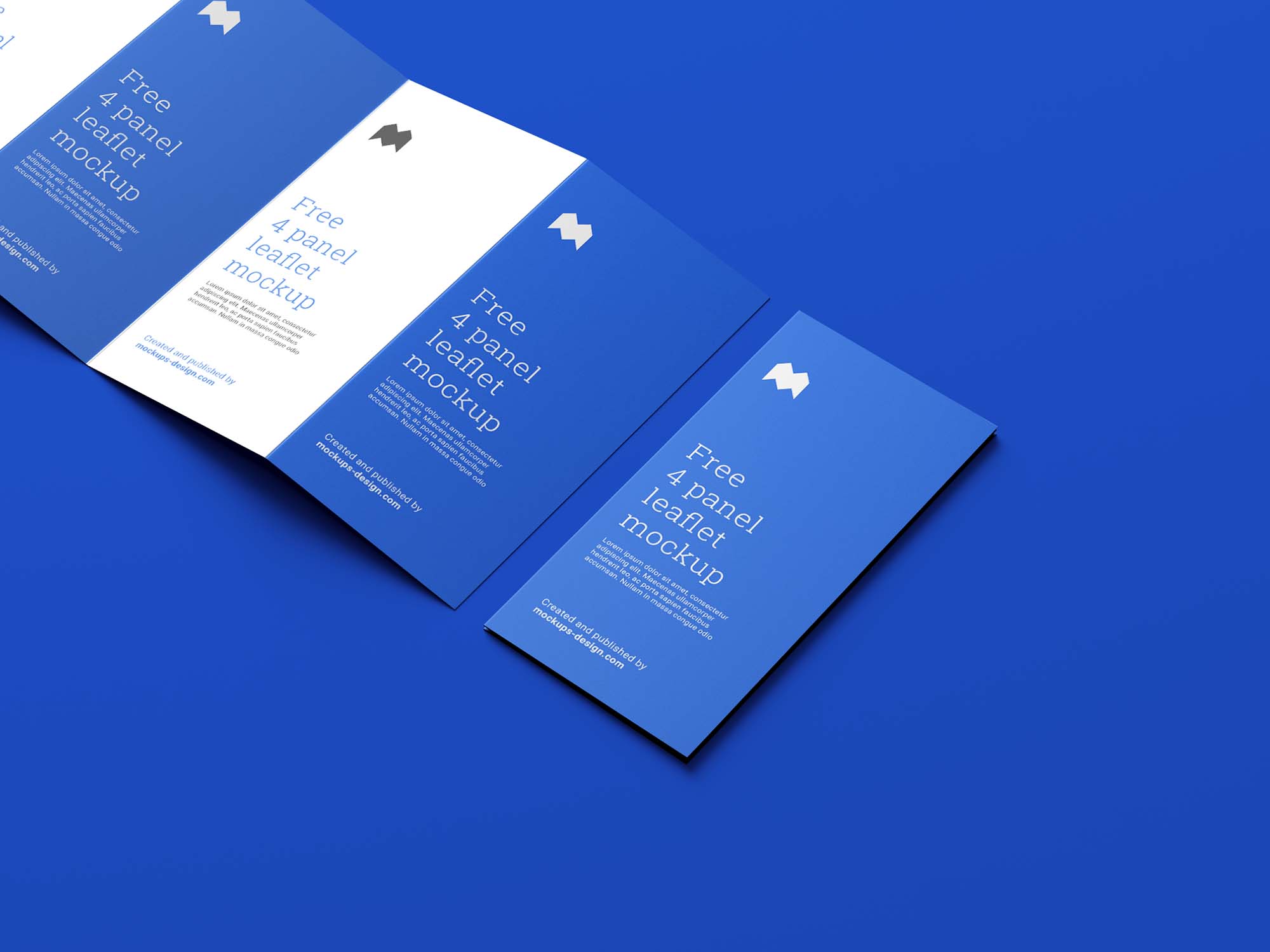 蓝色系简约的3折传单样机 Blue Minimalist 3 Fold Flyer Prototype_img_2