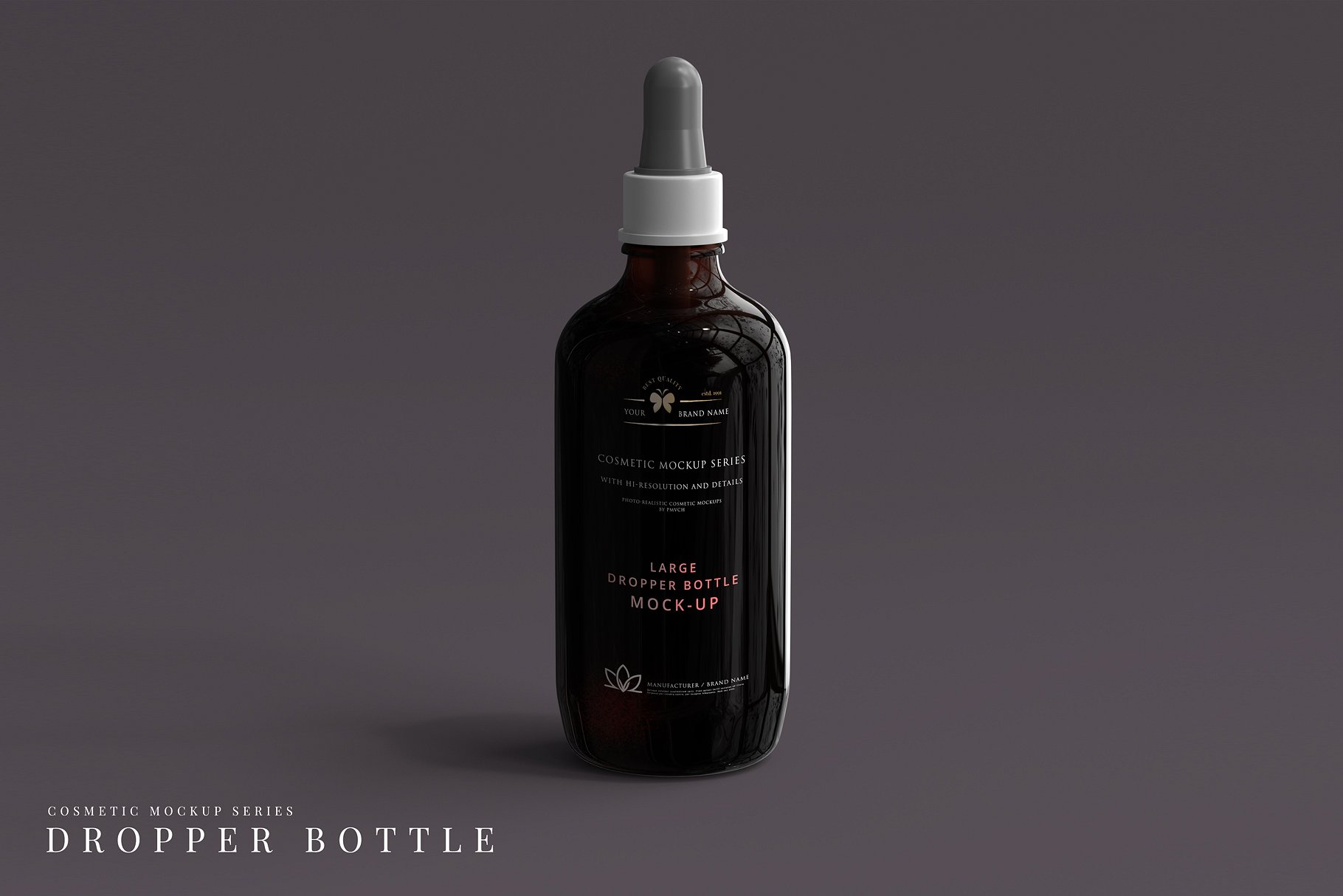 医疗产品/化妆品滴管瓶样机 Large Dropper Bottle Mockup_img_2