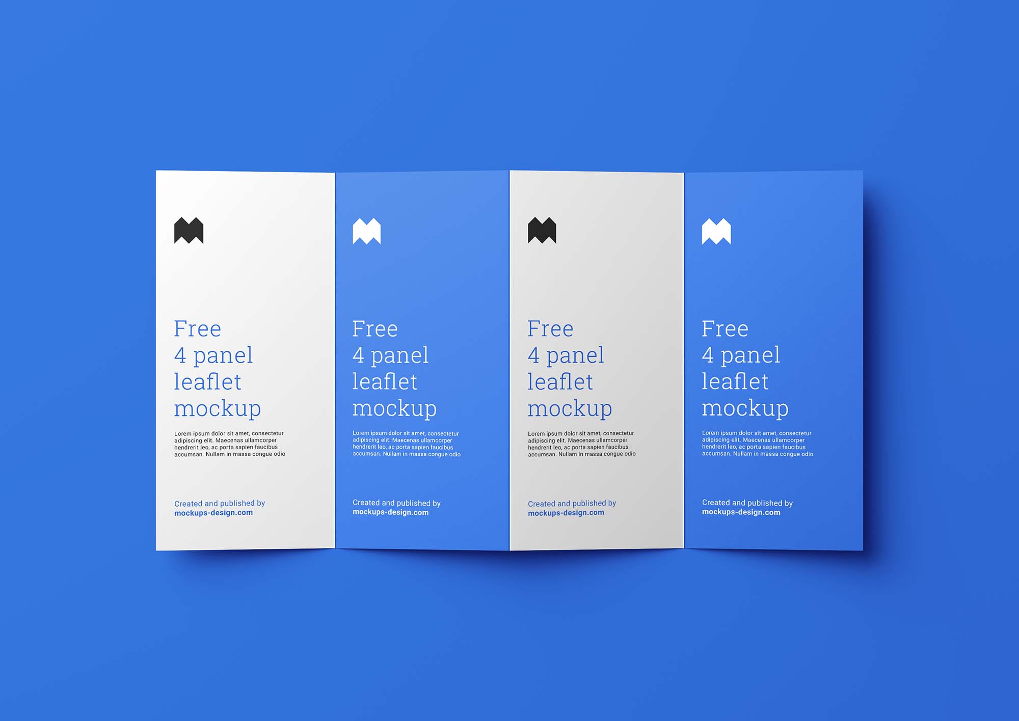 蓝色系简约的3折传单样机 Blue Minimalist 3 Fold Flyer Prototype_img_2