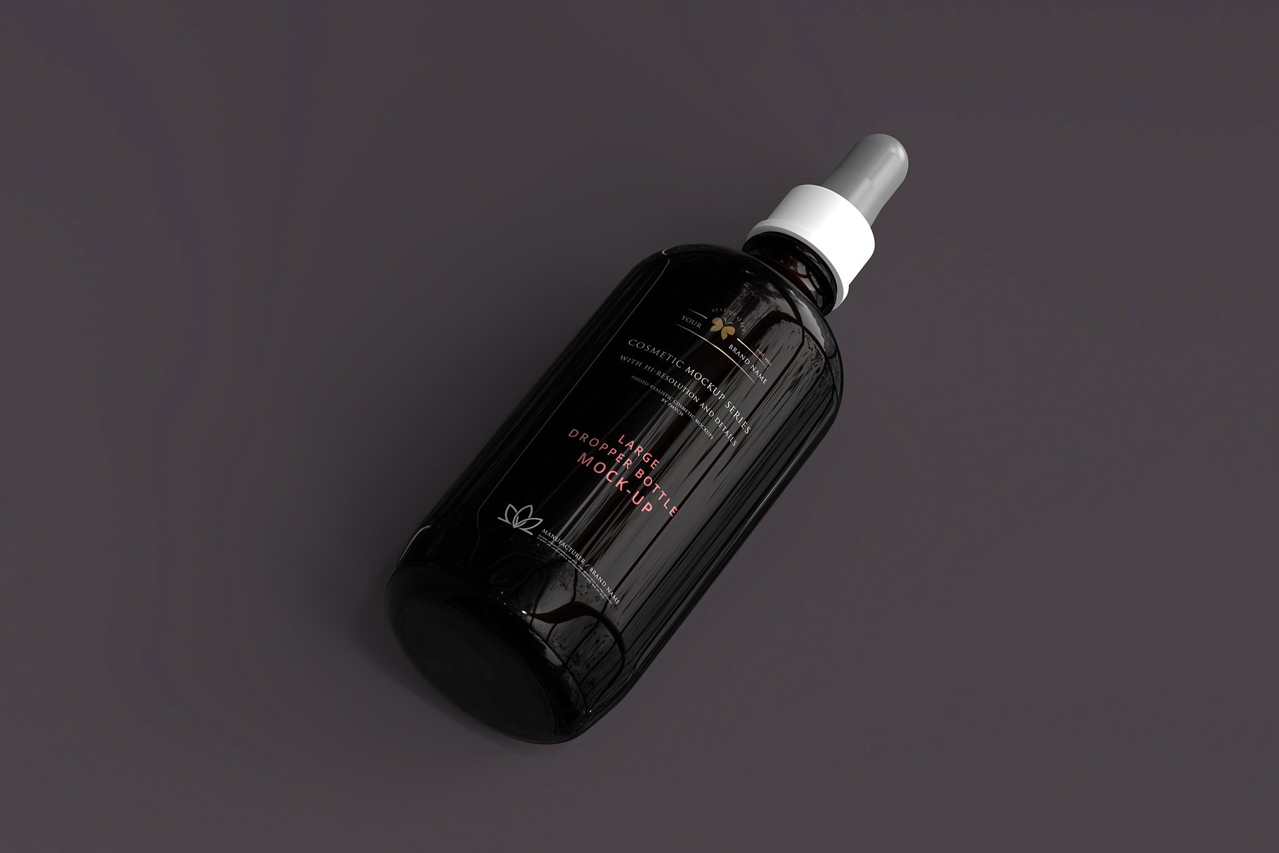 医疗产品/化妆品滴管瓶样机 Large Dropper Bottle Mockup_img_2