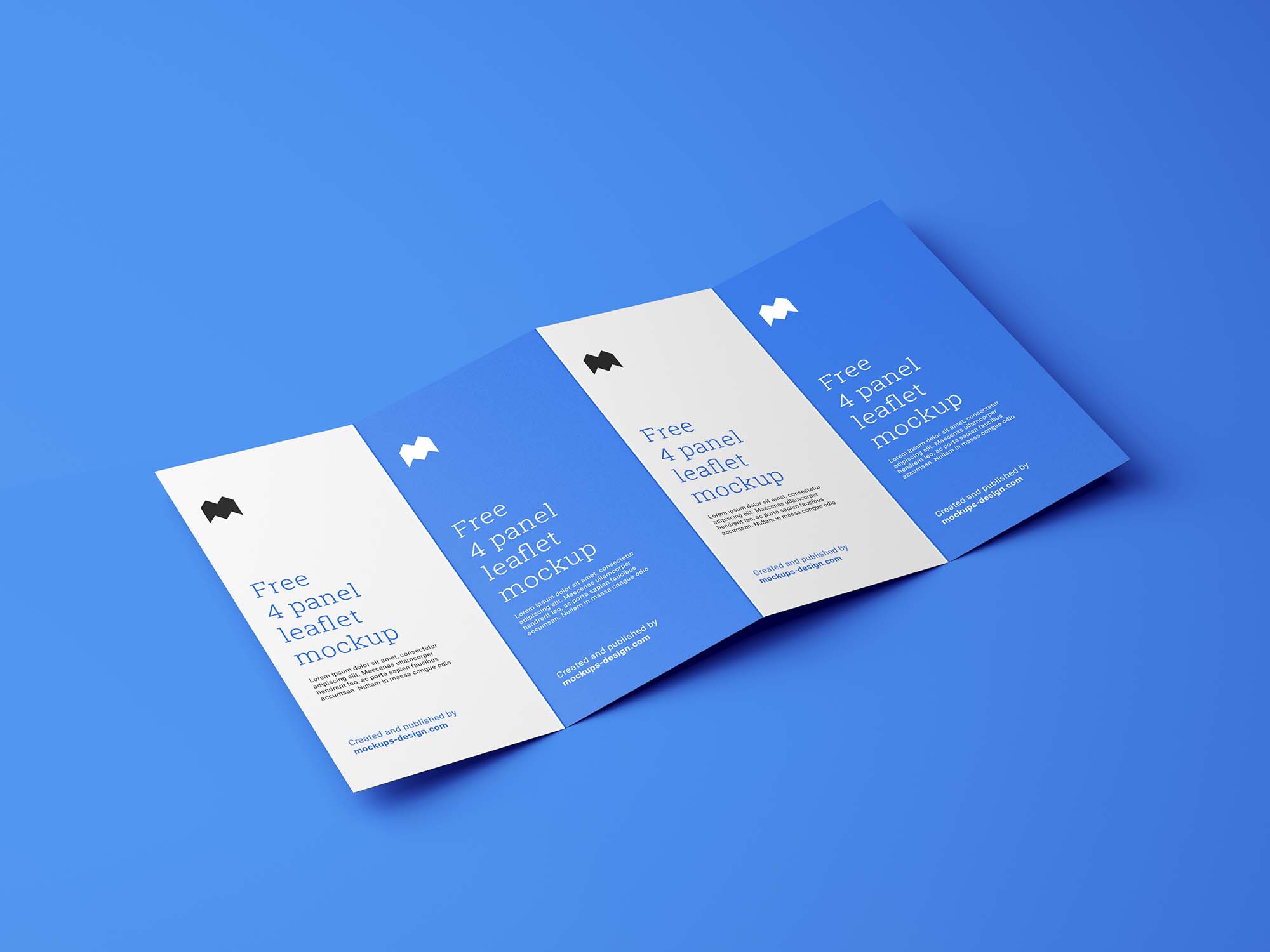 蓝色系简约的3折传单样机 Blue Minimalist 3 Fold Flyer Prototype_img_2