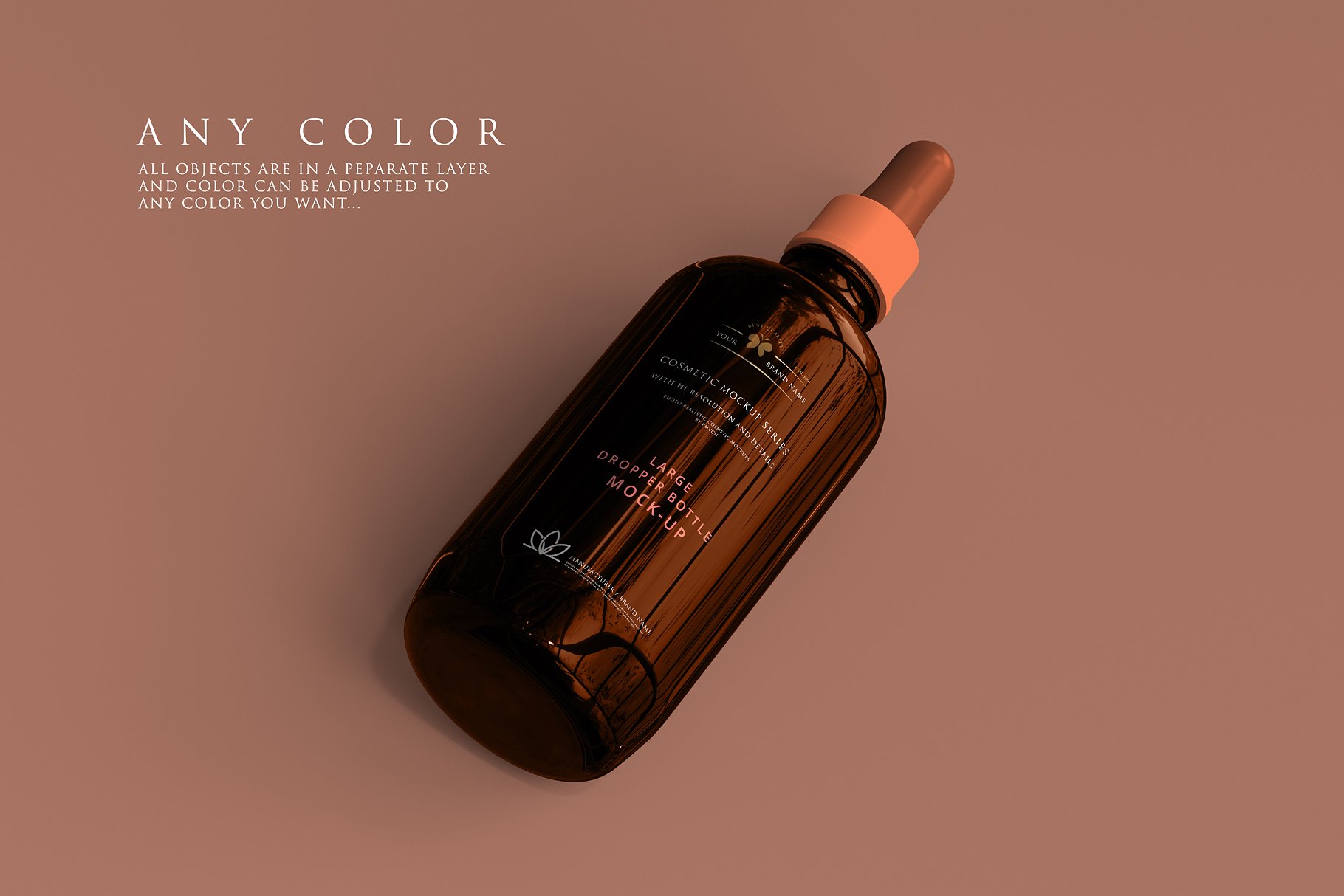 医疗产品/化妆品滴管瓶样机 Large Dropper Bottle Mockup_img_2