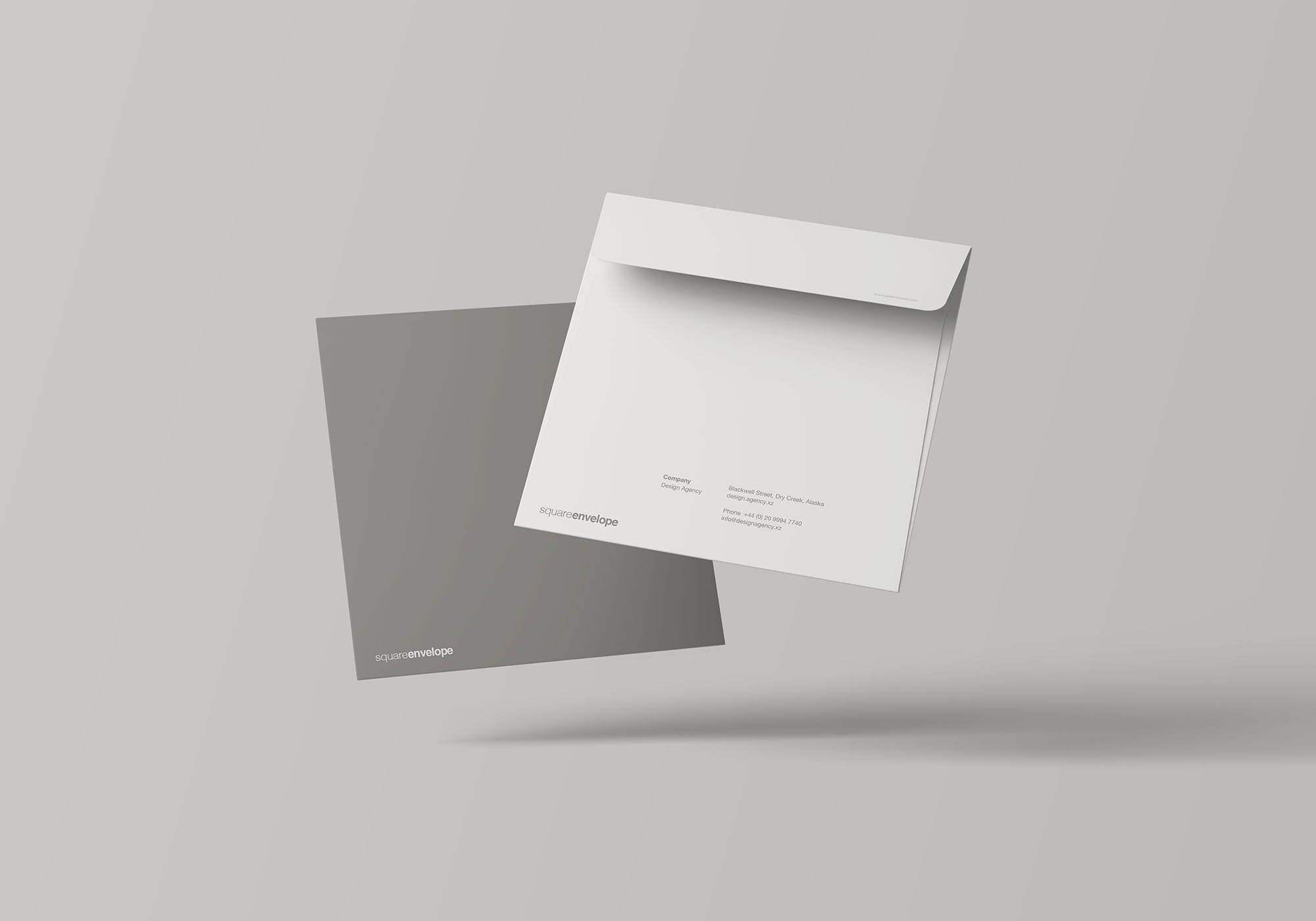 7个角度的品牌信封样机 7 Square Brand Envelope Mockup_img_2