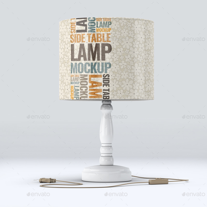 逼真的台灯实体样机 Table Lamp Mockup_img_2