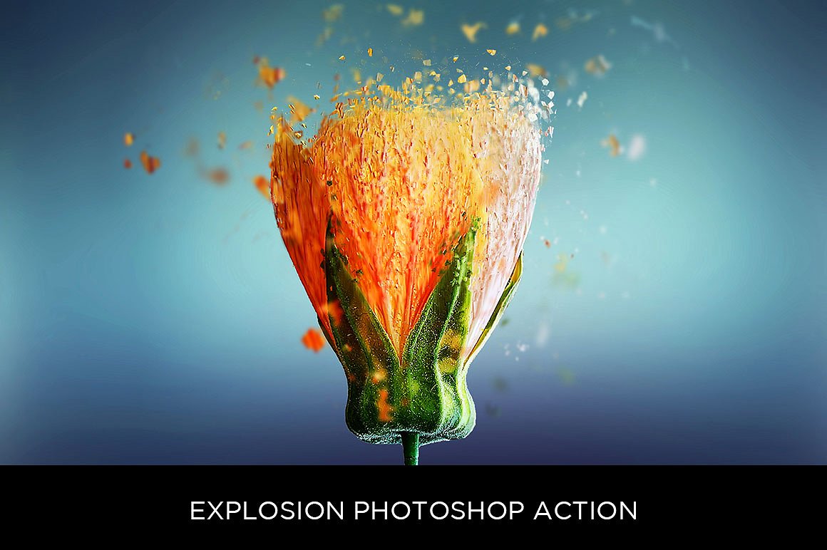 酷毙的照片爆炸/粒子处理效果Photoshop动作 Explosion Photoshop Action_img_2